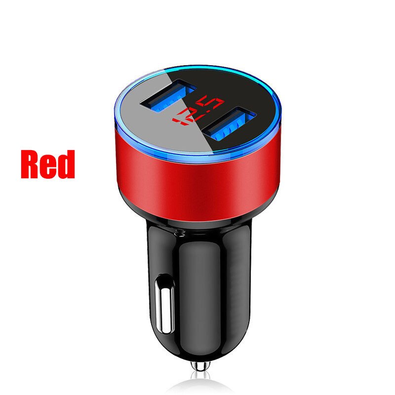 Mini Fast Charger Dual USB Car Phone Charger For iPhone 12 Samsung S21 Xiaomi 11 10 Lite POCO X3 NFC M3 5V 3A Car Phone Charger: Red