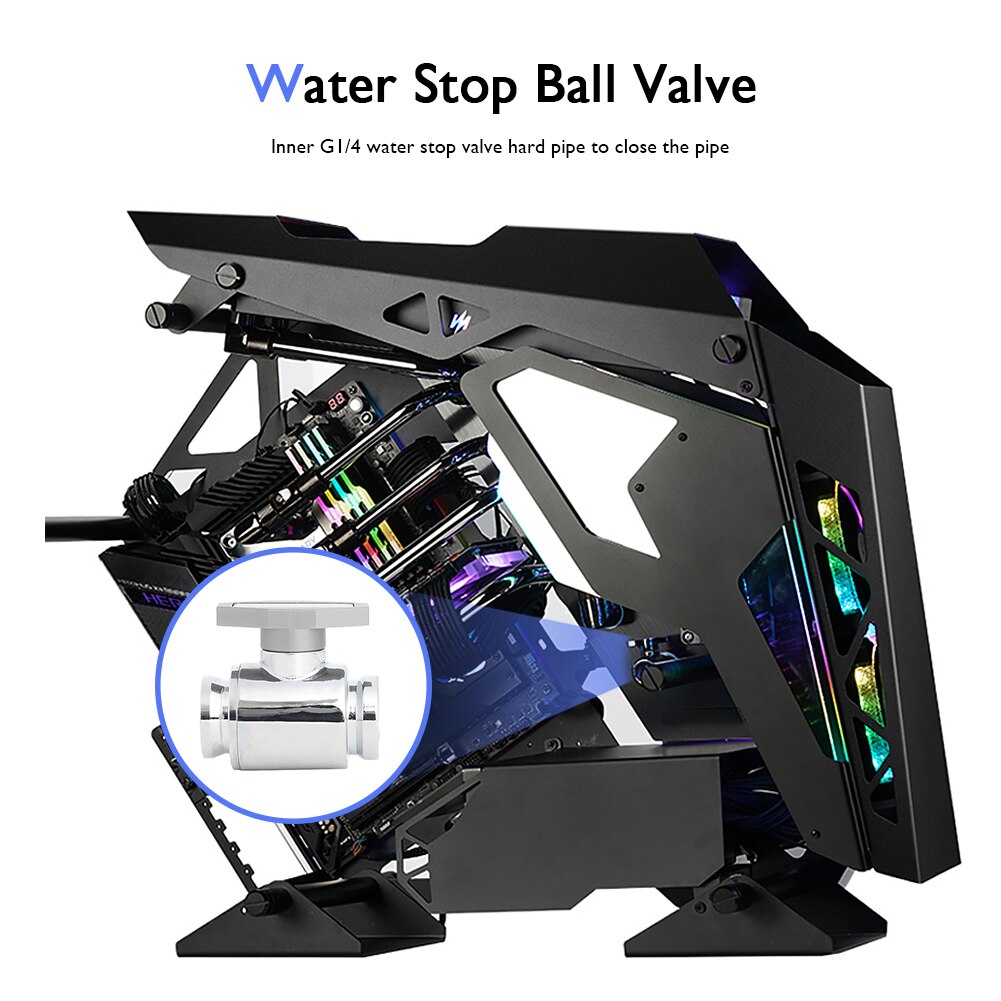 FM-YGNSS Computer PC Water Cooler Fitting Drain Valve G1/4 Vent Valve Double Inner Thread Water Ball Valve Waterway Control