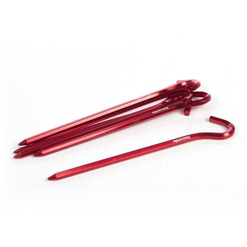 Naturehike Outdoor Aluminum Alloy Tent Nails Ultralight Stakes Peg Hook Nails Camping Equipment Accessories: Type 5  (6 Pcs)