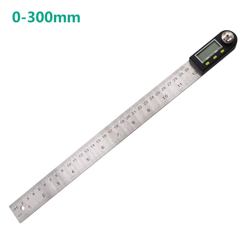 200mm /300 mm Stainless Steel Digital Meter Angle Inclinometer Angle Digital Ruler Electron Goniometer Protractor Angle finder: No battery 0-300