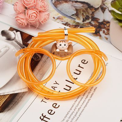 1pcs Funny Soft Plastic Glasses Straw Unique Flexible Drinking Tube Kids Party Bar Accessories Beer Colorful Homebrew: Orange