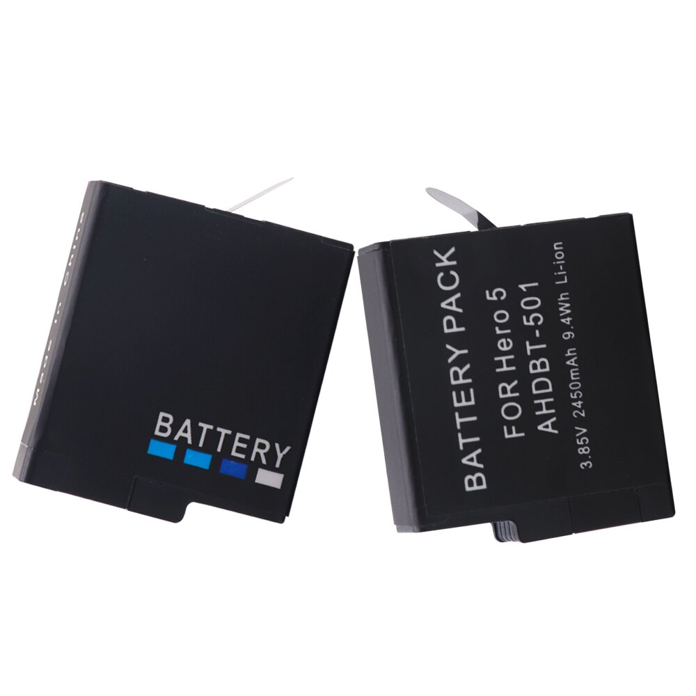100% new2450mah batería para GoPro héroe de 5 ir Pro Hero5 Hero6 Hero7 AHDBT-501 baterías de la Cámara Accesorios