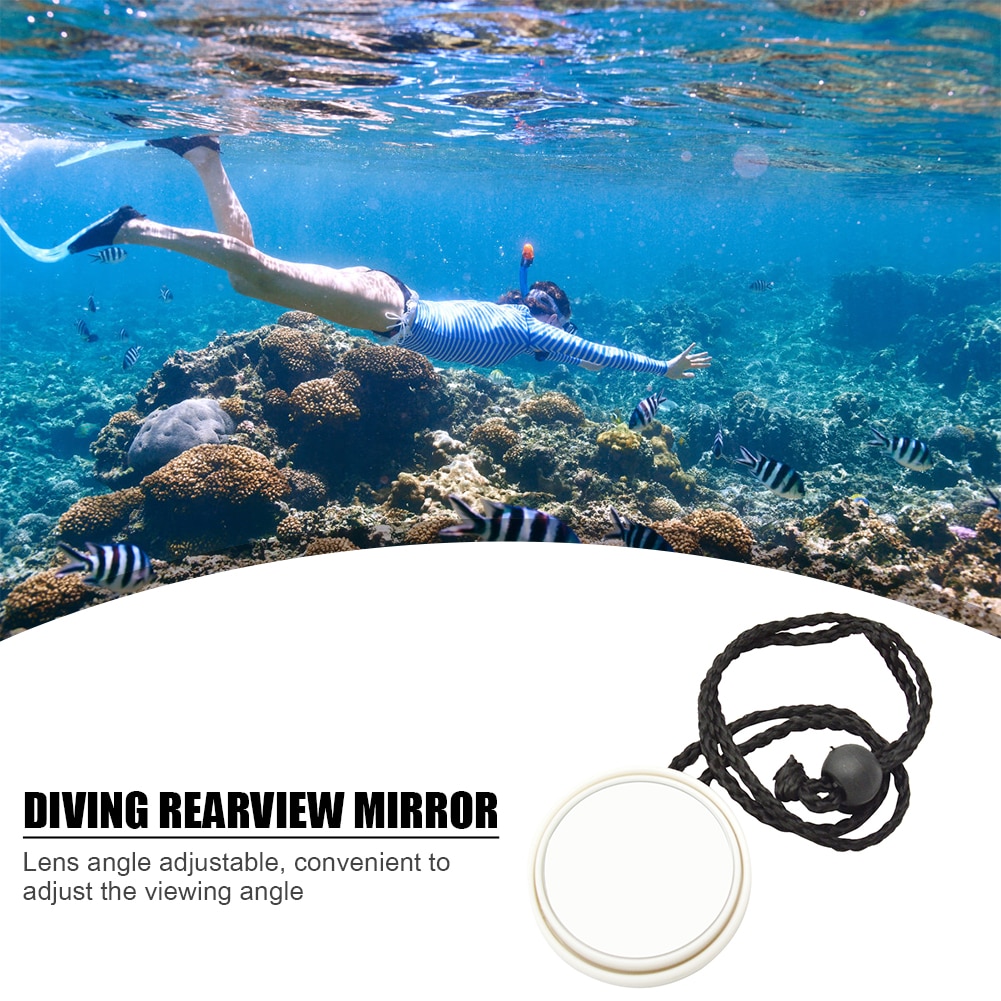 Espejo retrovisor ajustable de 360 grados para buceo con cuerda colgante lateral, cueva, barco, señal de seguridad, equipo de buceo