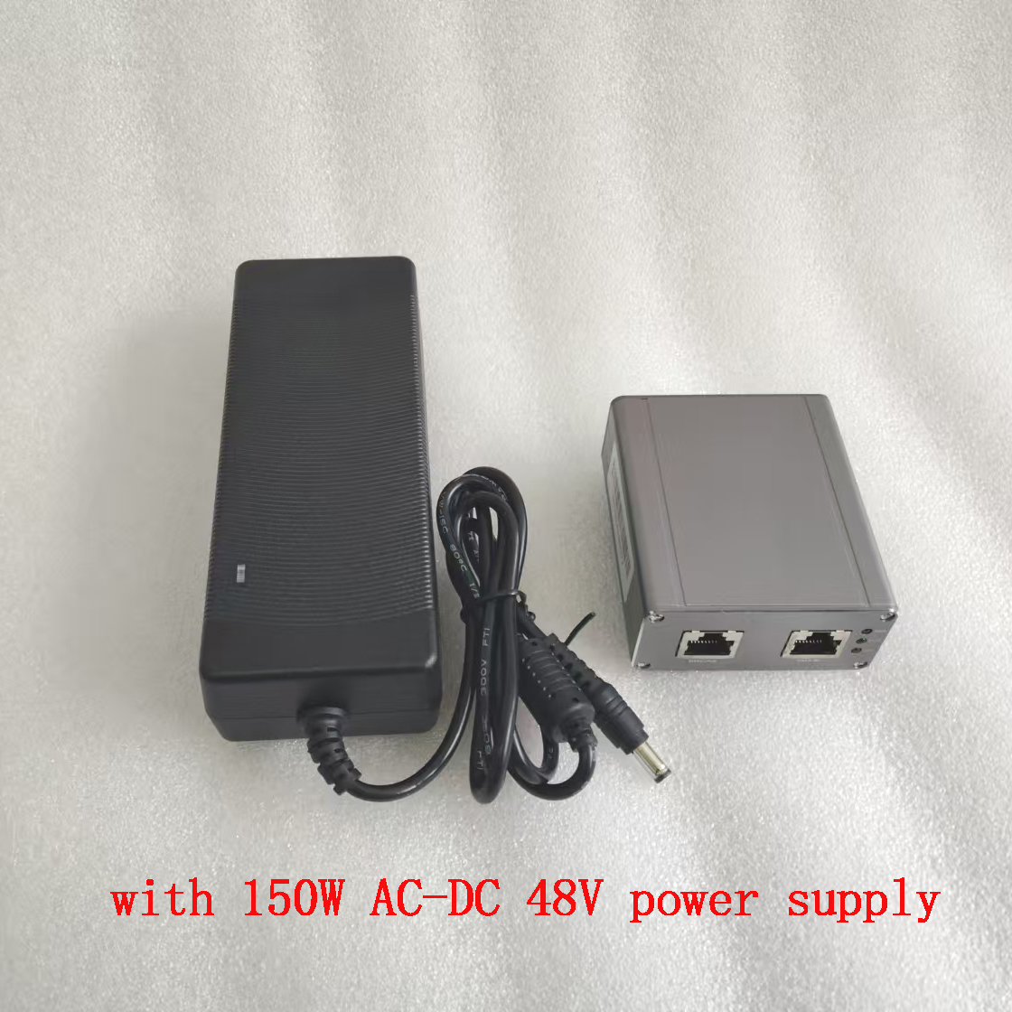 Iniettore PoE 2.5G per Starlink V2/V3 | Max200W | Ingresso 48-57Vdc + uscita PoE 57V | alloggiamento in lega | Montaggio su guida DIN e a parete è opzionale: nero
