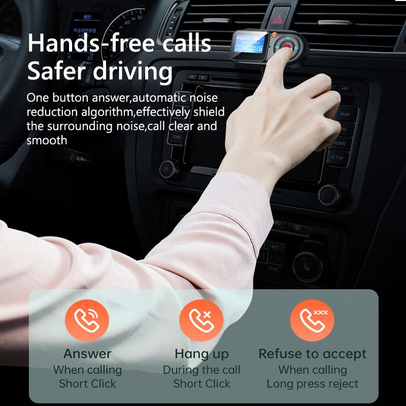Lecteur MP3 pour voiture, modulateur Audio Aux, USB type-c, mains libres, Bluetooth, câble Flexible, transmetteur MP3 FM, accessoires de voiture