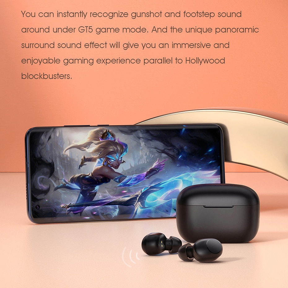Haylou GT5 Ultra-niedrige latenz kabellos Bluetooth Kopfhörer, AAC HD Stereo Klang Dual Meister ohrhörer