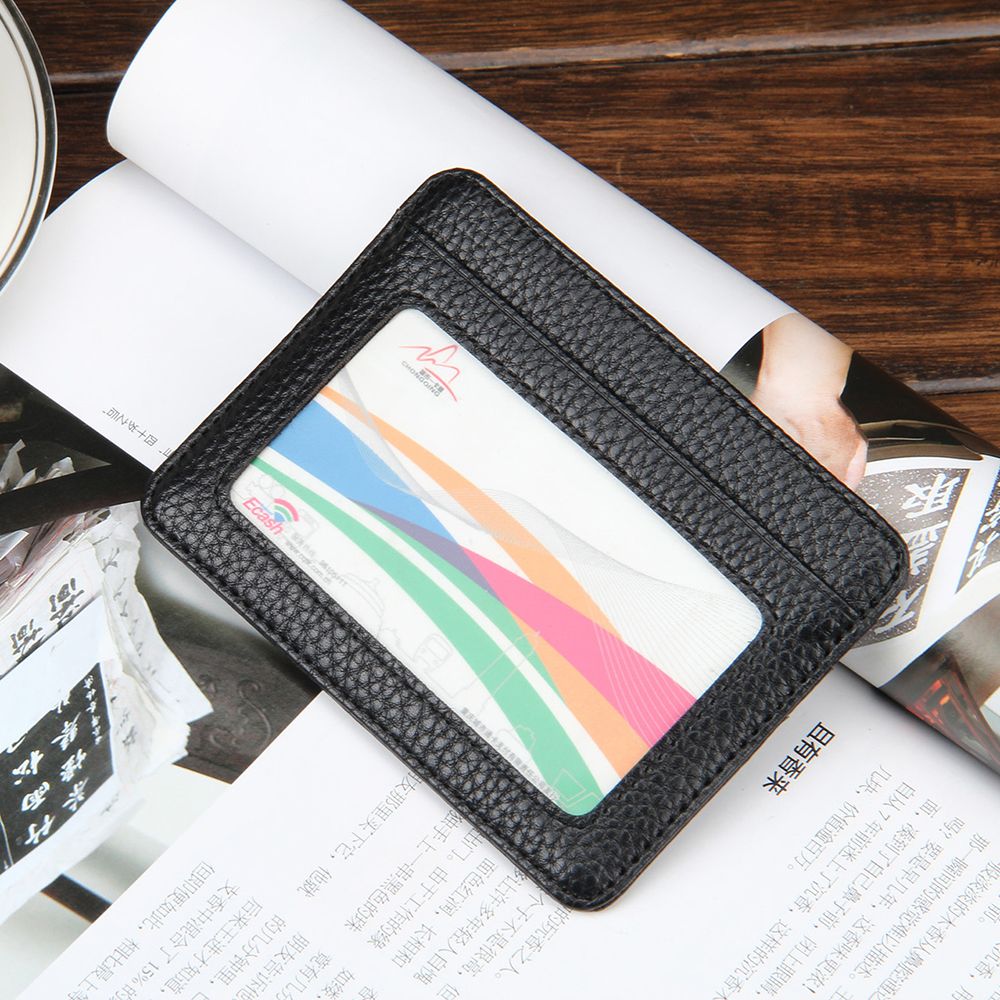 Mens PU Leather Wallet Front Pocket Slim Mini Credit Card ID Holder Purse Black Purse Credit card holder Only Black Now