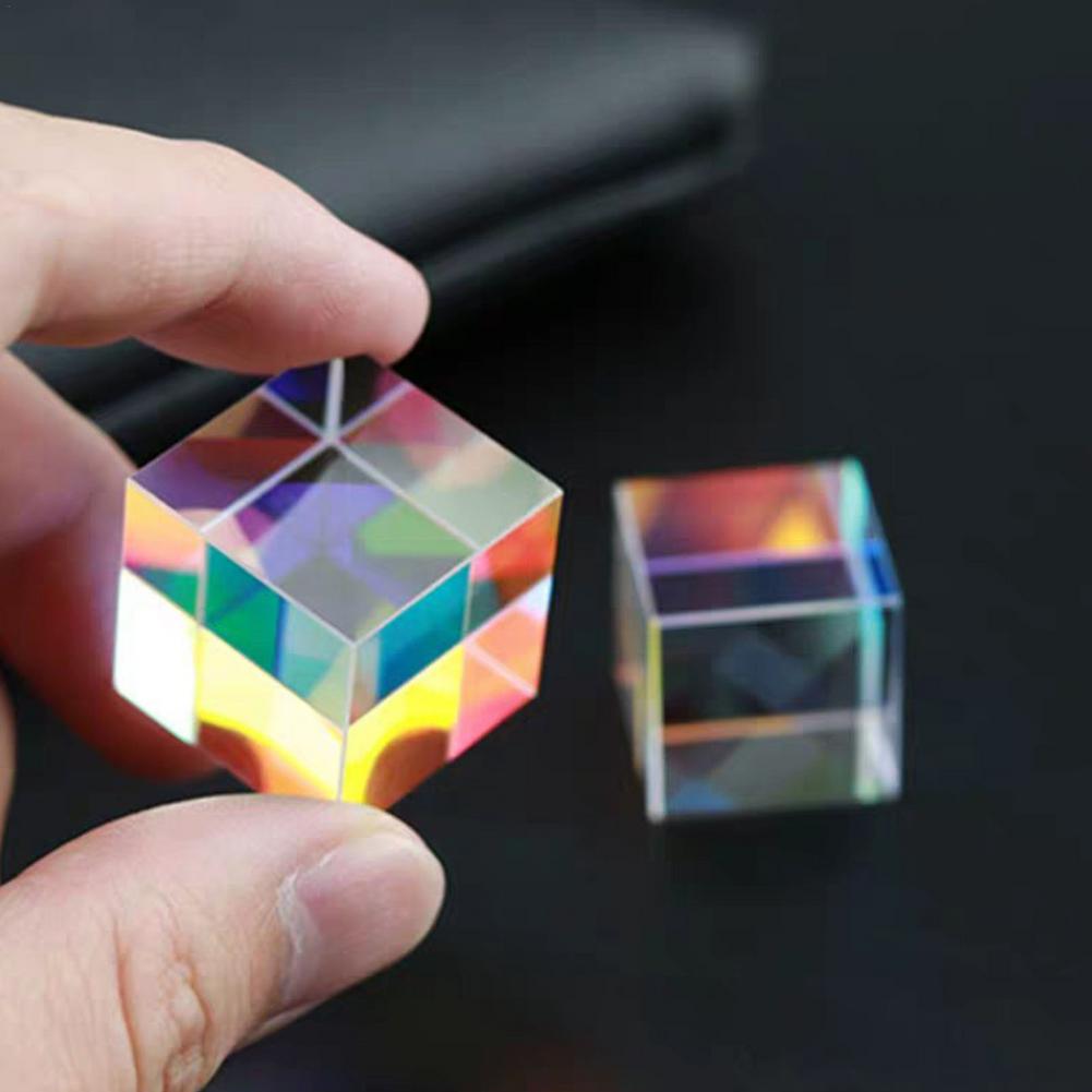 Prisme à Six faces à lumière vive, Cube prisme diviseur de faisceau de vitrail outil d'expérimentation optique