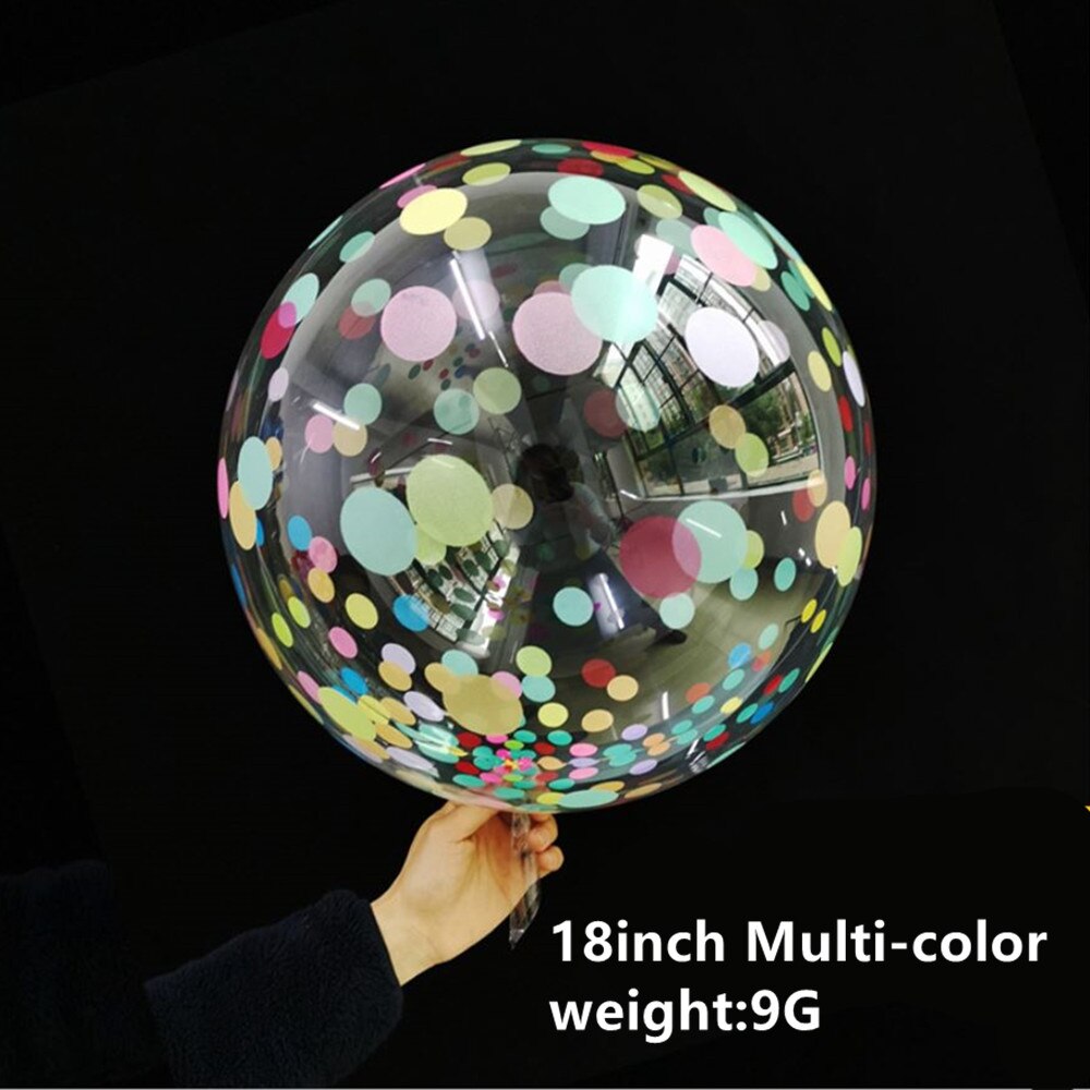 5Pcs 18inch Transparent Bobo Bubble Balloons Multi Confetti Balloon Wedding Birthday Party Decorations Air Baloons Globes: A3