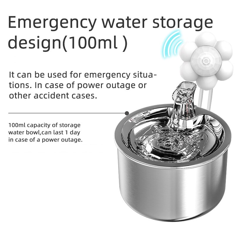 Fuente de agua inteligente para gatos, dispensador de agua con filtro automático, alimentador, Sensor de movimiento, tazón de acero inoxidable para mascotas