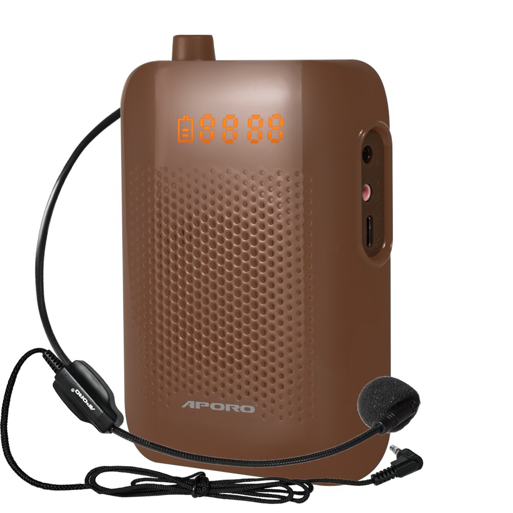 20w amplificador de voz portátil mini som amplificando t30 música jogando com fio microfone fone de ouvido e cós 2000mah bateria: Laranja