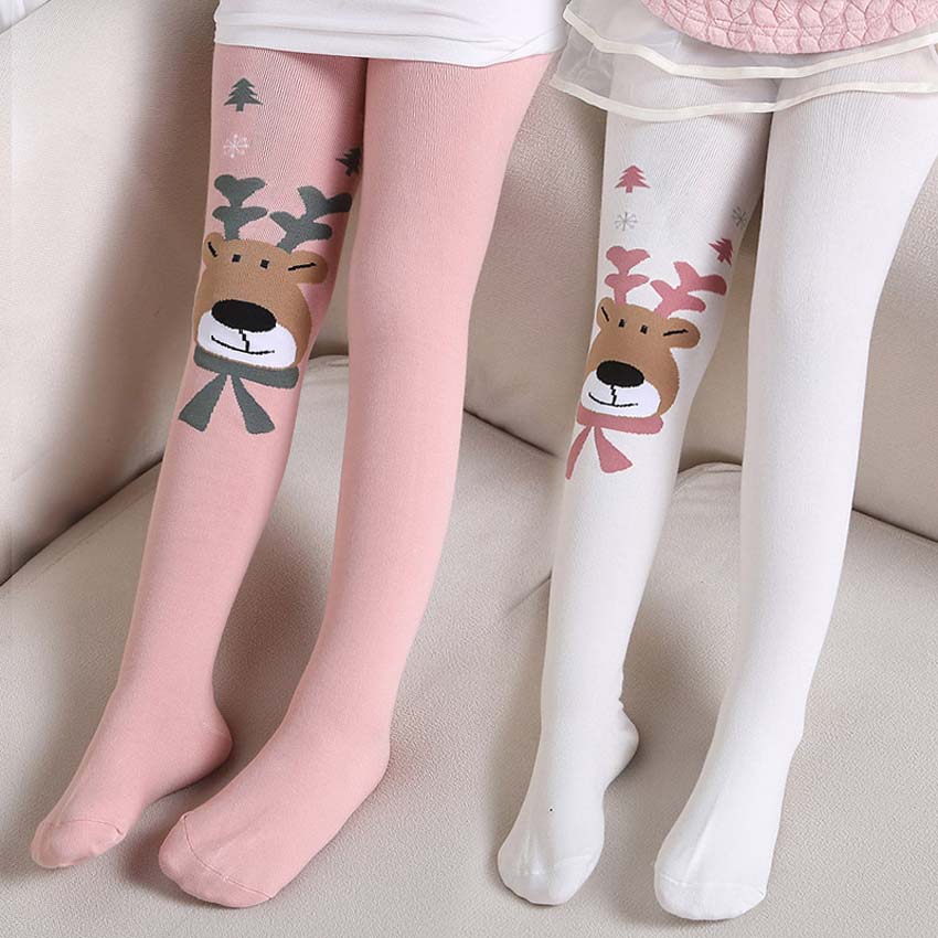 Schattige cartoon herten kinderen meisjes panty's kinderen baby katoenen panty's kawaii kerst voor jongens meisjes