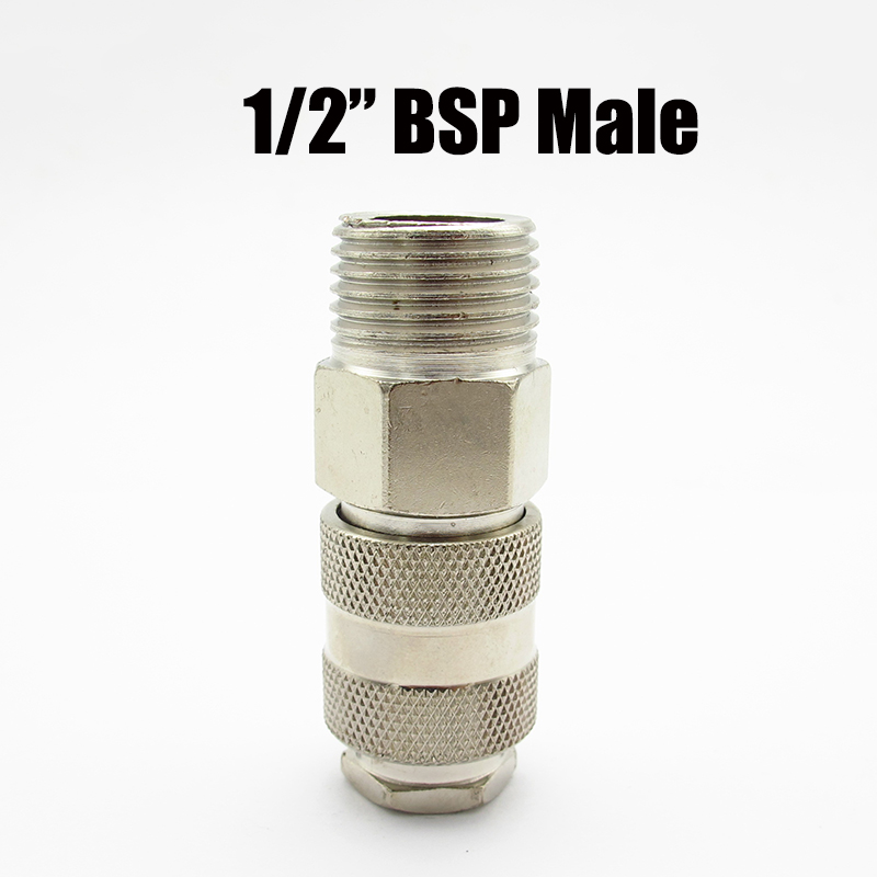 Adaptador de conector rápido para compresor de aire, accesorio neumático de lengüeta de manguera de 1/4 ", 3/8", 1/2 ", BSP x 6/8/10mm: Grey