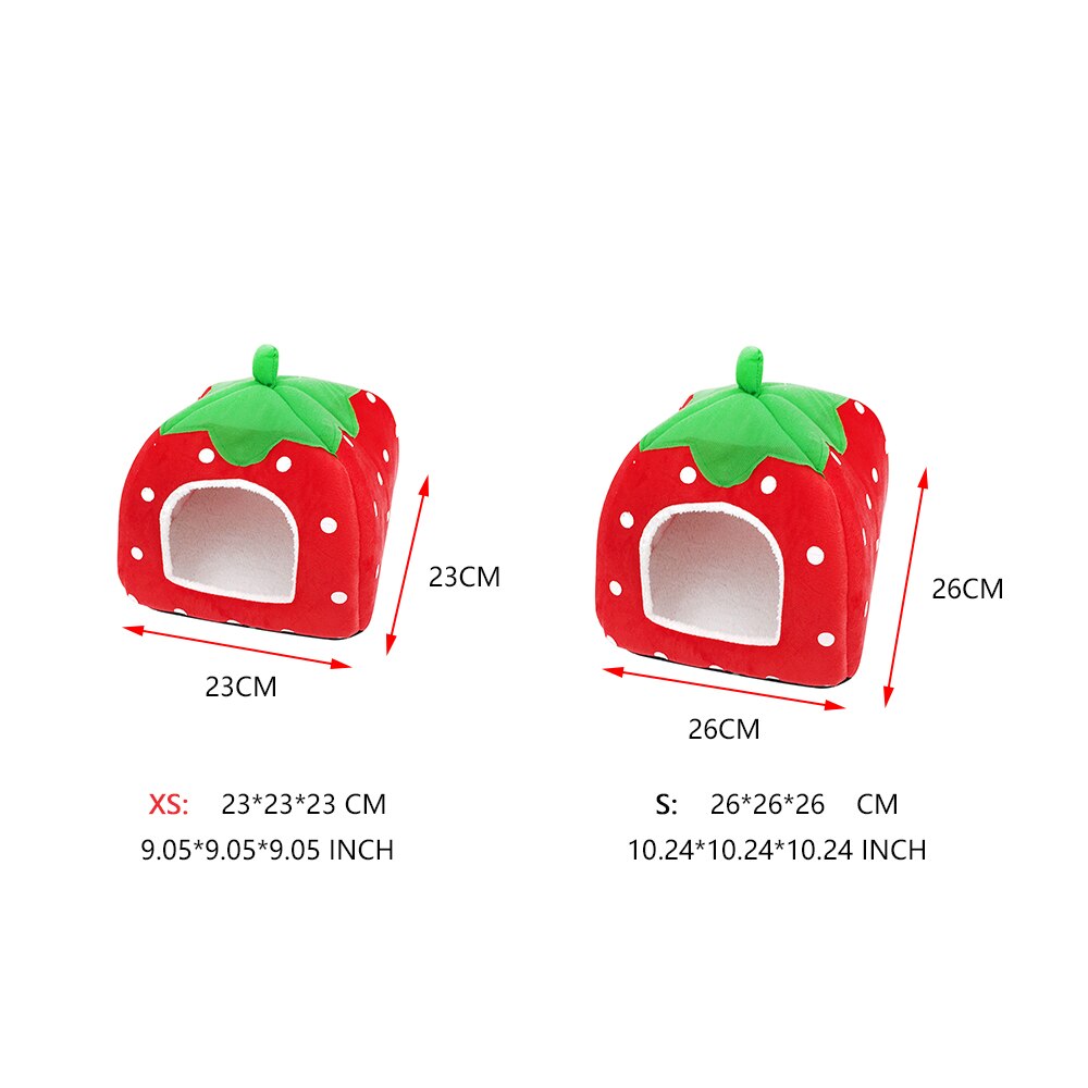 Pop Hamster Cage Toys Small Foldable Pet Animal Guinea Pig Bed Strawberry House Nest Winter Warm Squirrel Rabbit Chinchilla Rat