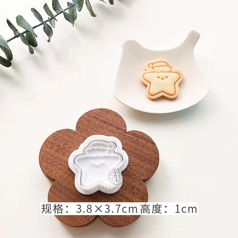 Di Natale mini Simpatico Pupazzo di Neve Pan di zenzero uomo Stampo per Biscotti Riutilizzabile 3D cartone animato Fondente Biscotto stampatore Cottura Torta Decorazione Strumenti: verde