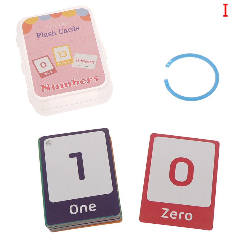 Handwritten Montessori 26 Letter English Flash Card Early Development Learning Educational Toy for Children Kid with Buckle: I