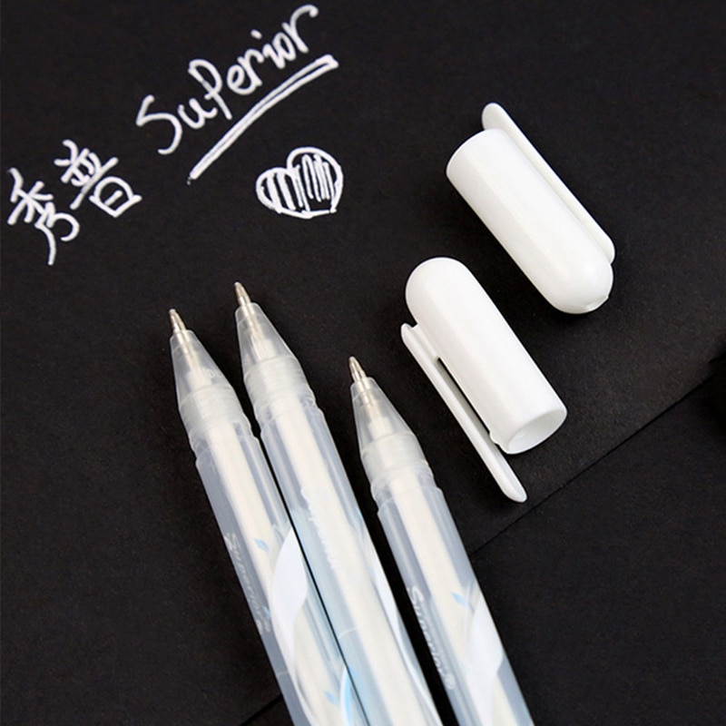 1Pc Markers Witte Markeerstift Kantoor School 0.8Mm Schets Fine Liner Pen Scribble Pen Verf Art Markers