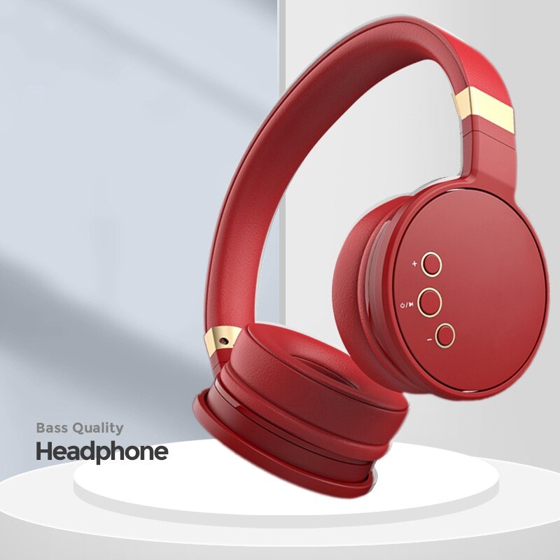 Bluetooth 5.0 Wireless Over the Ear Headset Deep Bass Stereo with Mic