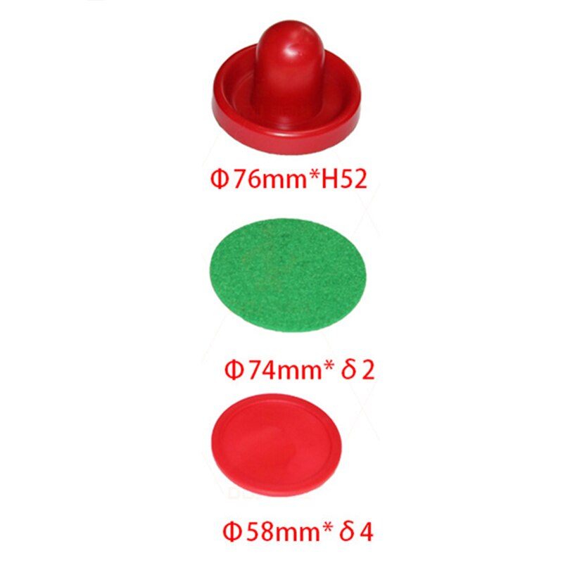 Rød hockey bord luft tilbehør 76mm puck filt kaster hammer målvakter og 52mm bordspill til voksne morsomme leker