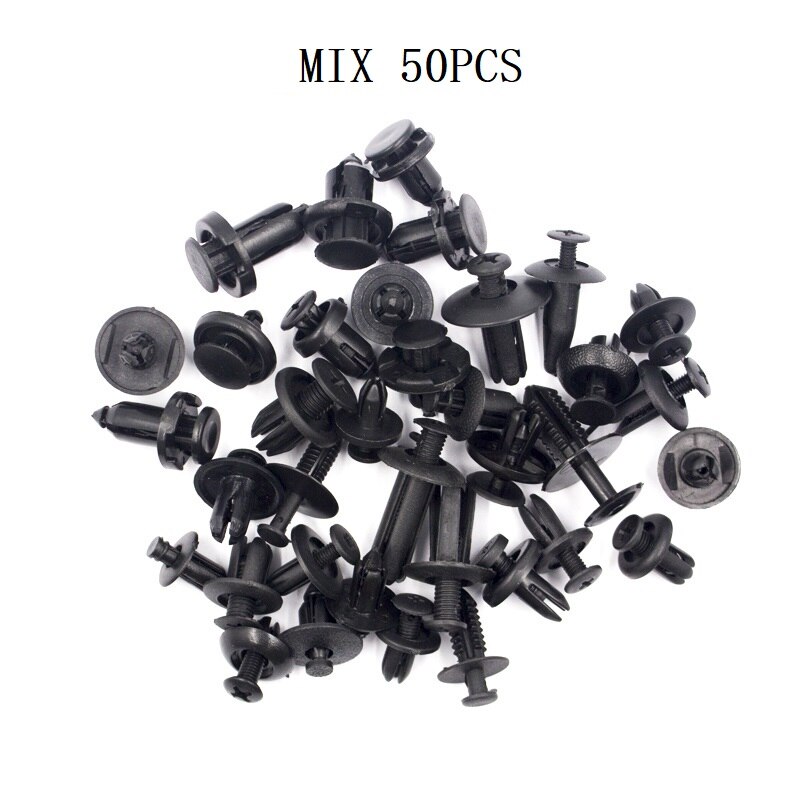 50 Pcs Mix Car Fixed Screw Square Round head Nut Screw Fixed Grommet Clip Plastic Snap In Fastener: A2 Mix 50PCS