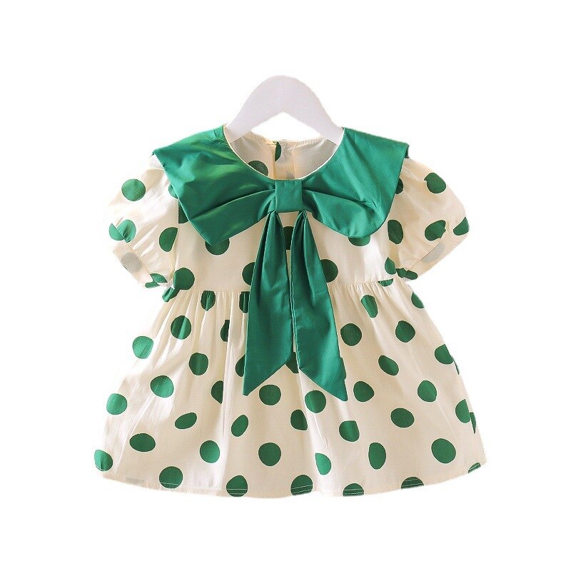 Vestido de verano con estampado de lunares para niñas, vestidos de estilo informal, ropa de de princesa