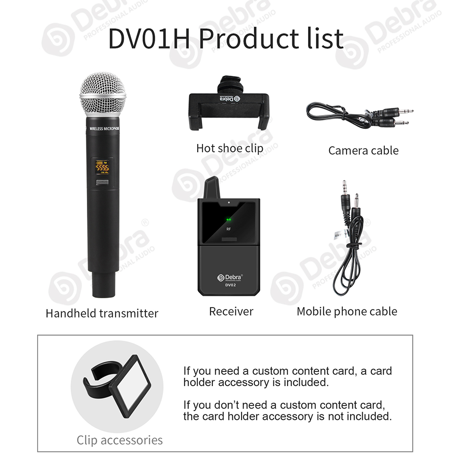 DV-01/02 Sistema de micrófono inalámbrico con micrófono Lavalier UHF con micrófono Lavalier, estabilidad de señal UHF, para cámaras DSLR