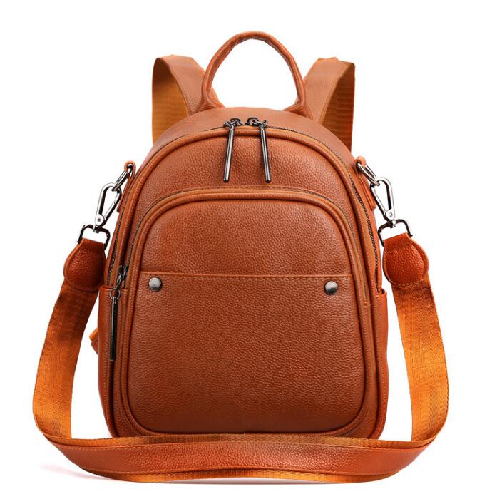 Chuwanglin Rugzak Vrouwen Pu Lederen Rugzak Vrouwen Knapzak Reizen Rugzakken Schouder Schooltassen Mochila Back Pack F501105: 3-brown