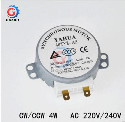 AC220V-240V CW/CCW Microwave Turntable Turn Table Sincrono Synchronous Motor 4RPM TYJ50-8A7 Vertical Turntable Motor d shafted 7: 49TYZ-A2 220V