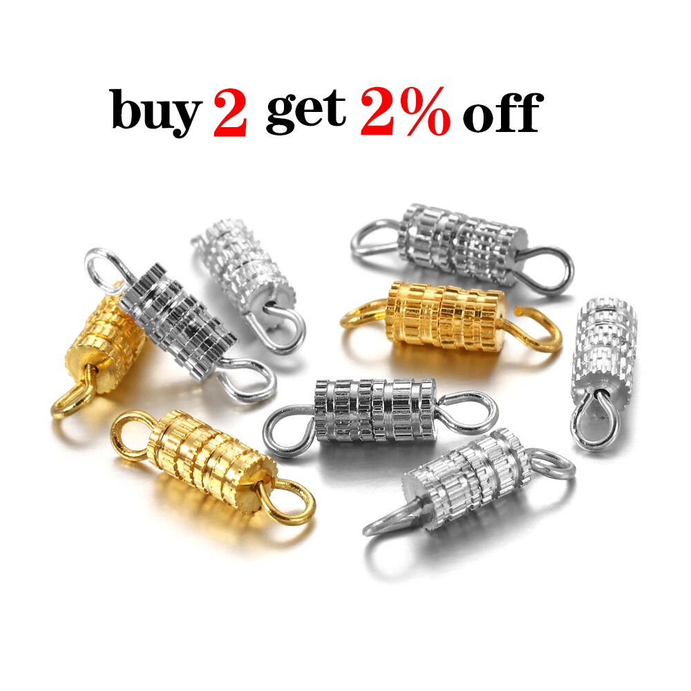 30pcs Buckle Closed Magnetism Screw Clasps Cylinder Strong Buckle Bracelet Connectors For DIY Jewelry Making Finding Accessories