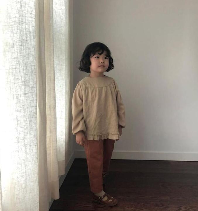 Girls Hem Lace Long Sleeve Cute Versatile Tops T-shirt girls long sleeve tops