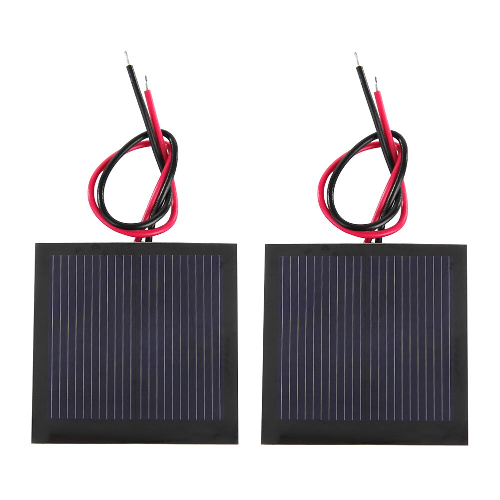 1V 200mA Mini Solar Panel Battery Polycrystalline Silicon Solar Cell +Cable/Wire 40x40mm 0.2W DIY for Solar Toy: 2 pcs