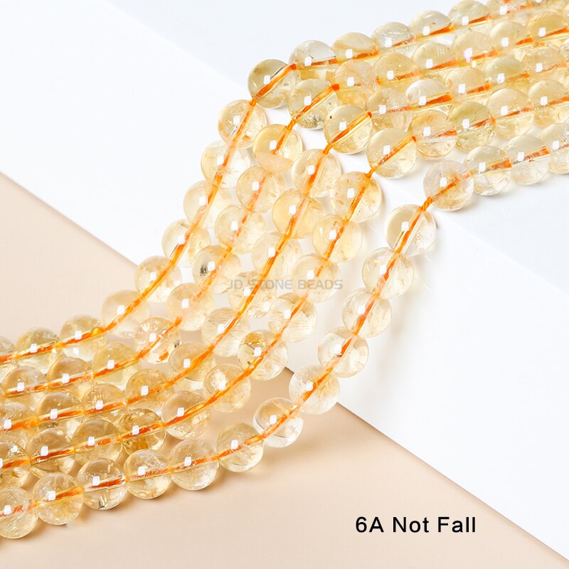 Cuentas sueltas de citrino Natural para fabricación de joyas, accesorios de bricolaje, pulsera de cristal amarillo, tamaño a elegir, 4, 6, 8, 10 y 12mm,: 6A Natural Citrine / 9-10mm approx 36pcs