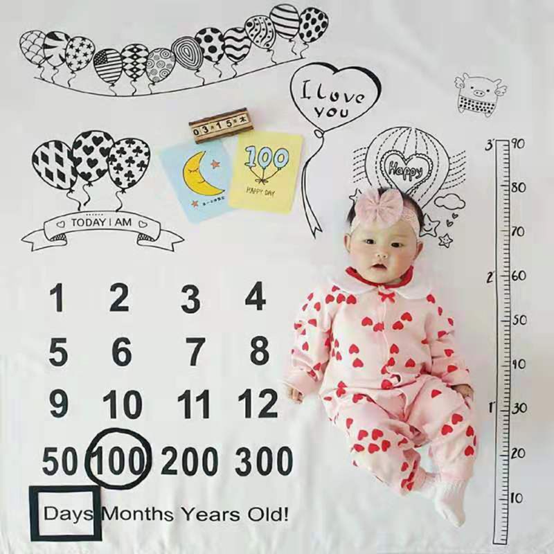 Cartoon Pattern Newborn Baby Photo Props Blankets Backgrounds Photos Calendar Photography Background Accessories