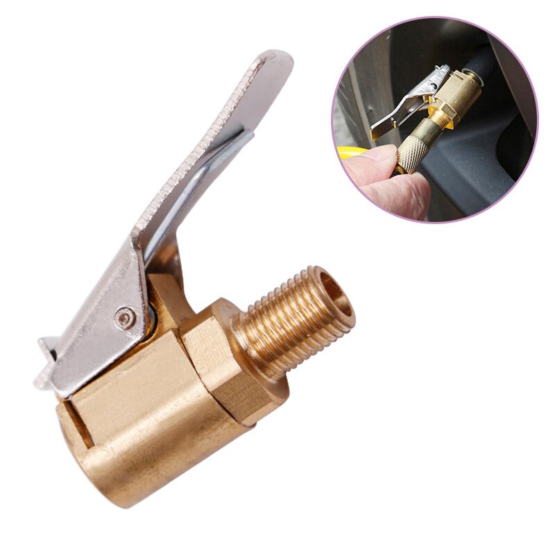 1pcs 6/8mm Brass Car Tire Inflator Chuck Air Compressor Pump Lock on Nozzle Fine Thread Deflation Air Chuck Pump Valve Clip