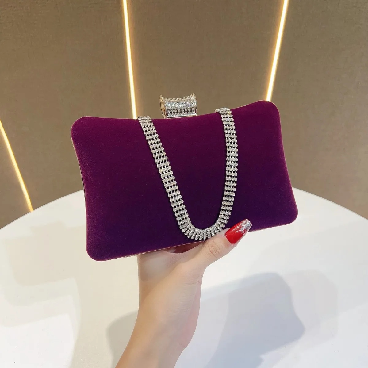 Aksamitna wieczorowa torebka mała torebka perfumowana na jedno ramię damska torebka bankietowa kopertówka: Zielony