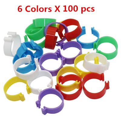 Anillos de Clip tipo hebilla para aves de corral, suministros de alimentación de codorniz, pollo, pato, ganso, diámetro interno de 25mm, 25mm, 600 Uds.: Negro