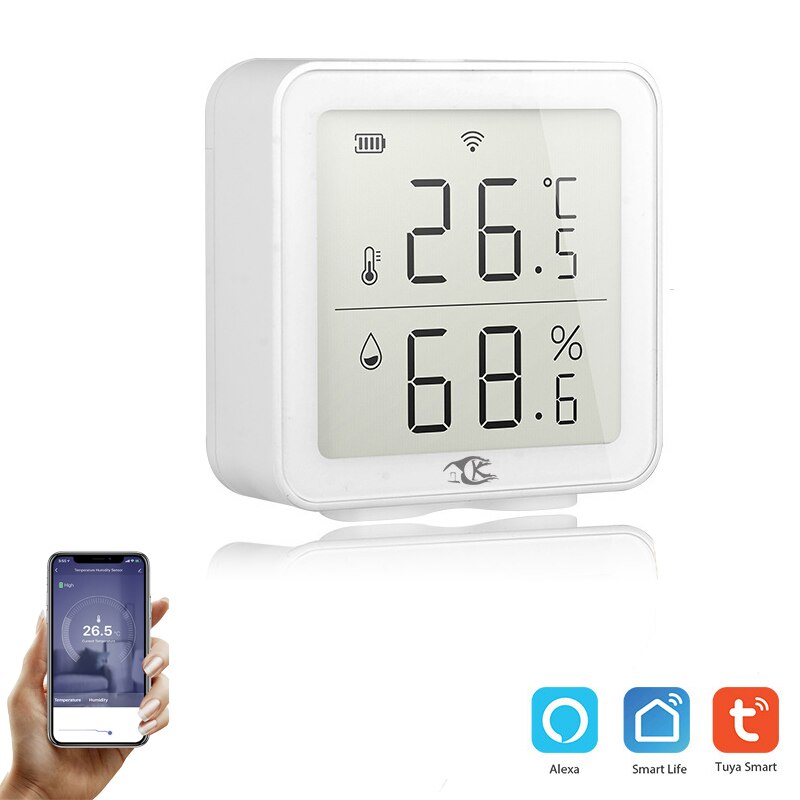 WIFI Wireless Temperature And Humidity Sensor Tuya Smart Digital Thermometer Detector Intelligent Linkage Alexa Voice Control