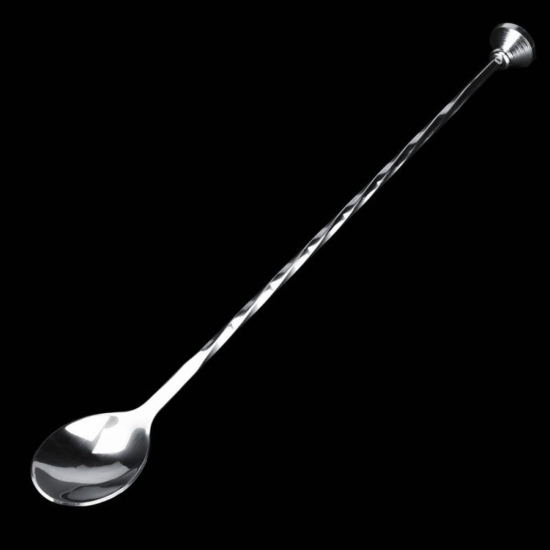 29cm Stainless Steel Long Handle Stir Spoon Cocktail Drink Mixer Stainless Steel Stirring Mixing Spoon Ladle Muddler Bar