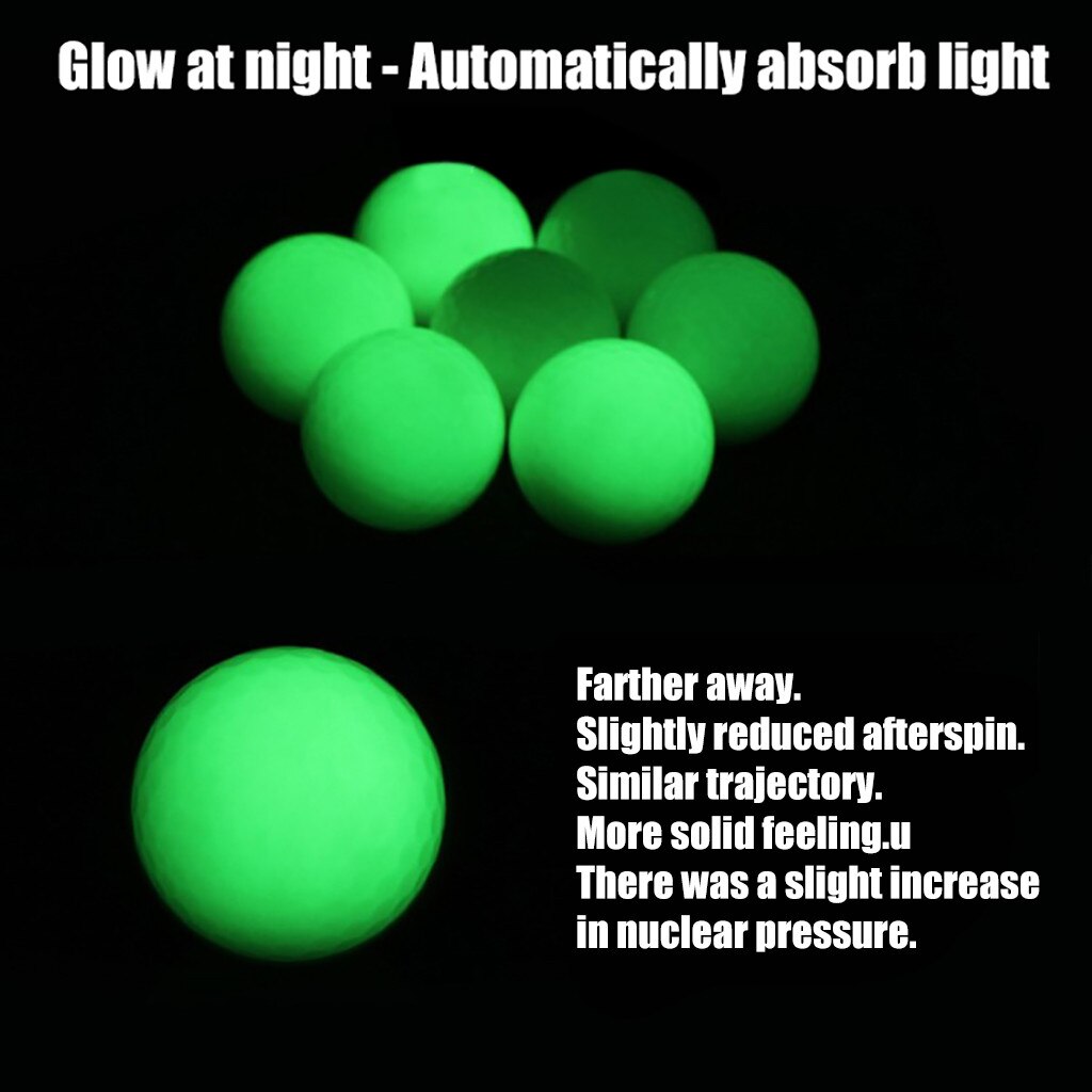 25# Golf Luminous Ball Fluorescent Ball Automatic Light-absorbing Shining Fluorescent Night Ball Golf Balls Tools Accessory