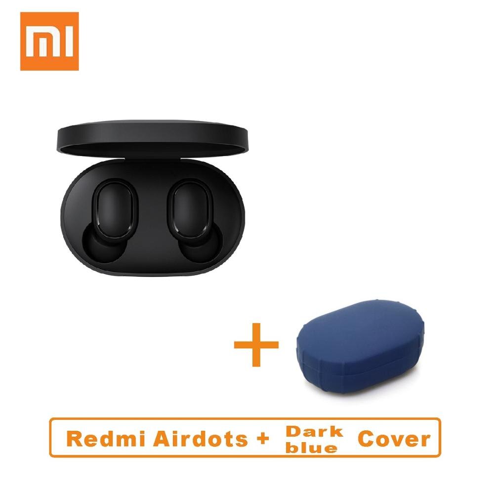 In Stock Original Xiaomi Redmi Airdots TWS Bluetooth Earphone Stereo bass BT 5.0 Eeadphones Mic Handsfree Earbuds AI Control: CN DARK BLUE