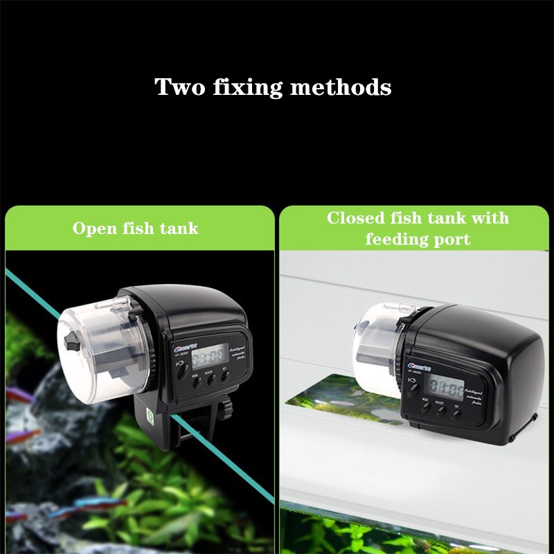 Digital Automatic Fish Feeder Moisture-Proof Aquarium Feeder Auto Feeding Dispenser with LCD Indicates Timer for Vacation