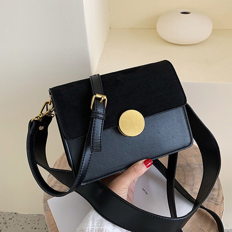 Handtas Lederen Tassen Voor Vrouwen Retro Brand Luxe Vrouwelijke Enkele Schouder Slingerde Vierkante Handtas Schouder Crossbody Vrouwen Tas: Black