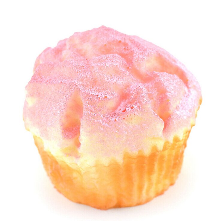 1 pcs Kawaii Mini Sprinkles Cupcakes Squishy Cake Soft Bread Charms Artificial Cupcake Pretend Toys 8 cmx6 cm