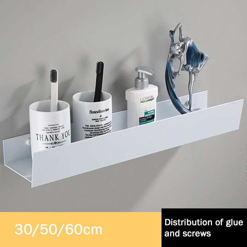 1Pc di Modo di trasporto a Parete Rack di Stoccaggio Bagno Wc Lavabo Supporto del Tovagliolo Cucina Appeso Mensola Sundries Organizer: White   30cm