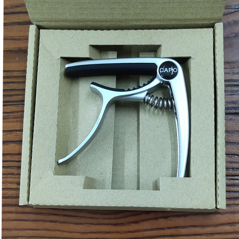 Metallic Capador Voor Gitaar Elektrische Guitarra Tuning Klem Gitaar Capo Voor 6 Snarige Akoestische Muziekinstrument Accessoires: silvery