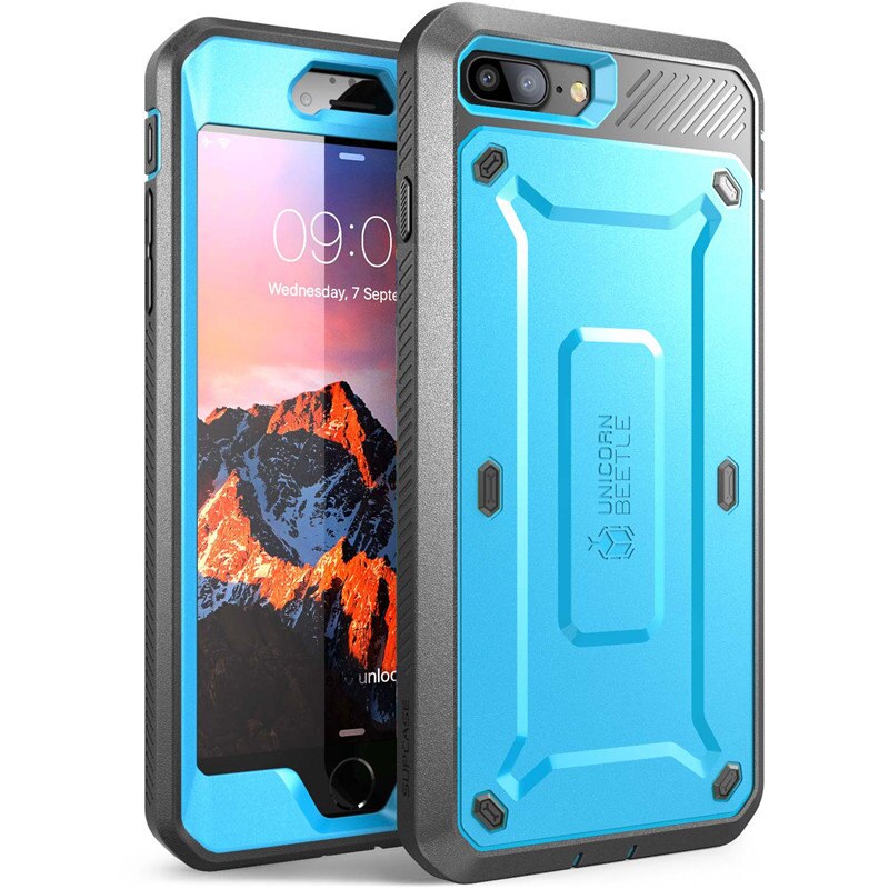 Für iphone 5 5s SE/6 6 S/6 6S Plus/7 8/7 8 Plus/X XS fall UB Pro Full-Körper Robuste Holster Abdeckung mit Integrierten Bildschirm Protector: For 6 6S Plus / Blue