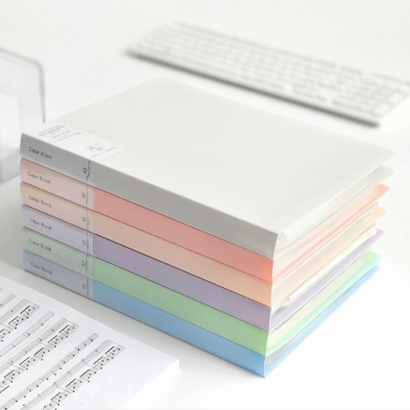 Morandi A4 File Bag 60 Pages Data Book Large Capacity Files Folder Information Booklet Stationery Office School Supplies