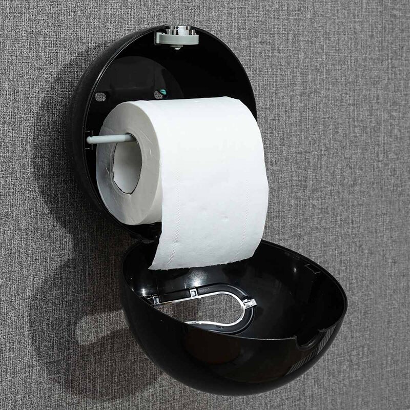 Hem kökspapper låda hållare rund fun face väggmonterad badrum toalettpapper förvaringsväska lock hotell förvaringsbox