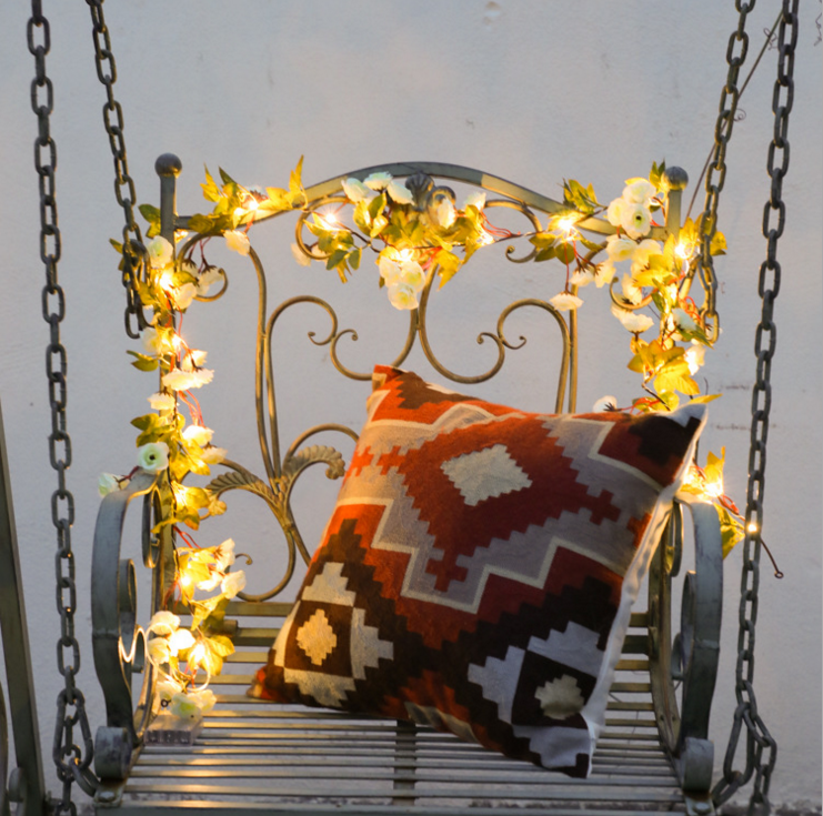 Lamp String Riet Bloem Lamp String Rose INS Bruiloft Decoratie LED Lamp Kerst Festival Batterij Doos Kleur Lamp