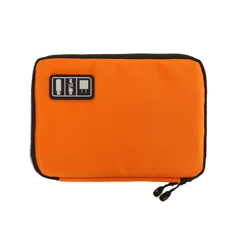 3C Digital Bag Men Travel Gadgets Pouch Power Cord Charger Headset Organizer Drive Electronic Suitcase Accessorie: Orange